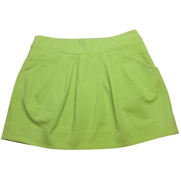 DVF Electric Lime Bubble Mini Skirt Sz 6 Fun Flirty EUC - Picture 3 of 15